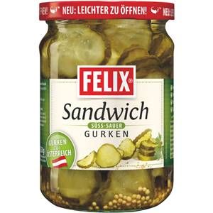 FELIX Sandwichgurken mild, süß-sauer 320g | 4248 / EAN:9000295803530