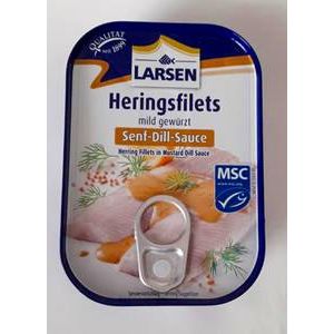 Larsen zarte Heringsfilets Senf-Dill-Sauce 110g | 25002089 / EAN:4018344564641