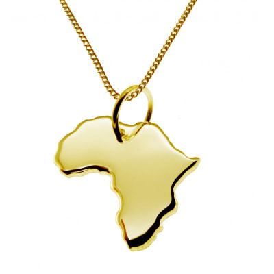 50cm Halskette + Afrika Anhänger in 585 Gelbgold | 11664606dropssww