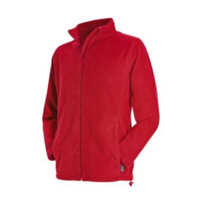 Active Fleece Jacket Men Scarlet Red L | 11489401jak