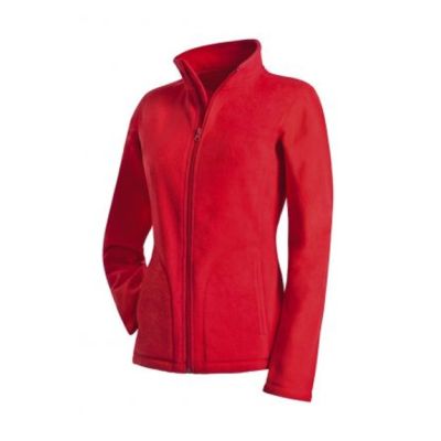 Active Fleece Jacket Women Scarlet Red XL | 11489332jak