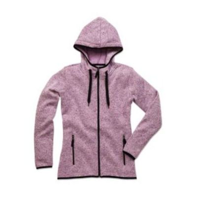 Active Knit Fleece Jacket Women Purple Melange M | 11489971drops