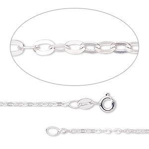 GEMSHINE 925 Silber Halskette. 1,5 mm Ankerkette im klassischen Design mit Ketten Länge:40cm | 11613006drops/gem