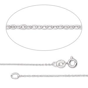 GEMSHINE 925 Silber Halskette. 1,8 mm Ankerkette im klassischen Design mit Ketten Länge:46cm | 11613010drops/gem