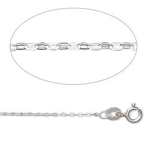 GEMSHINE 925 Silber Halskette. 1mm Ankerkette im klassischen Design mit Ketten Länge:61cm | 11613000drops/gem