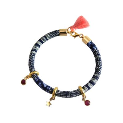 Gemshine - Damen - Armband - 925 Silber Vergoldet - AZTEC - STAR - Stern - Rubin - Rot | 11531243drops/gem