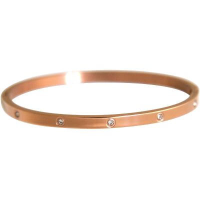 Gemshine - Damen - Armband - Armreif - WISHES - Sparkle - Glanz - Funkeln - Rose Gold - 4 mm | 11612567drops/gem