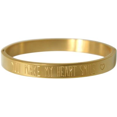 Gemshine - Damen - Armband - Armreif - You make my heart Smile - WISHES - Gold - 8 mm | 11612568drops/gem