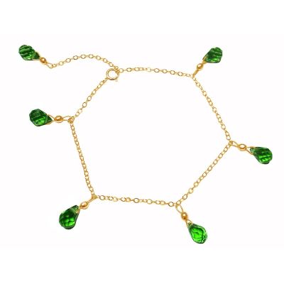 Gemshine - Damen - Armband - Vergoldet - Peridot - Tropfen - Facettiert - Grün - Größenverstellbar | 11612585drops/gem