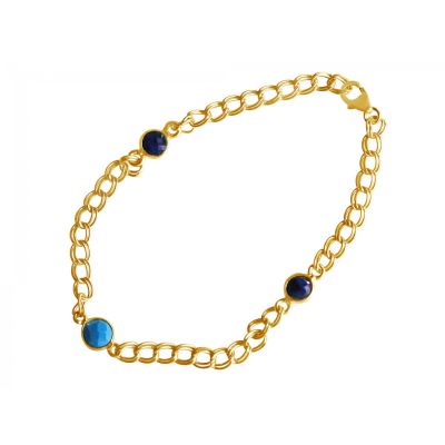 Gemshine - Damen - Armband - Vergoldet - Saphir - Türkis - Blau - Kette - Geschmeidig | 11531279drops/gem