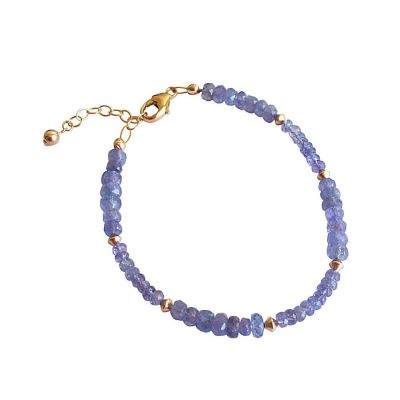 Gemshine - Damen - Armband - Vergoldet - Tansanit - Facettiert - Blau - Lila | 110681drops/gem