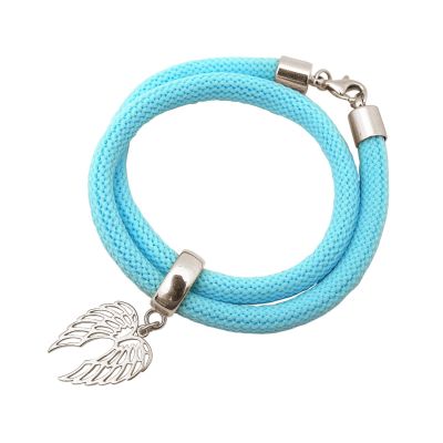 Gemshine - Damen - Armband - Wickelarmband - 925 Silber - Flügel - Blau | 11531160drops/gem