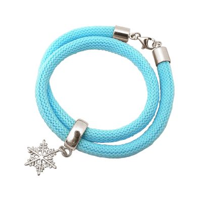 Gemshine - Damen - Armband - Wickelarmband - 925 Silber - Schneeflocke - Blau | 11531158drops/gem