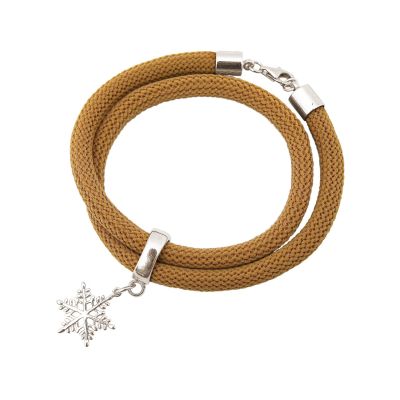 Gemshine - Damen - Armband - Wickelarmband - 925 Silber - Schneeflocke - Braun | 11531153drops/gem