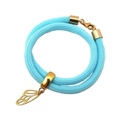 Gemshine - Damen - Armband - Wickelarmband - 925 Silber - Vergoldet - Schmetterling - Blau | 11531229drops/gem
