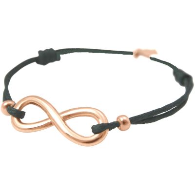 Gemshine - Damen - Armband - WISHES - INFINITY - Rose Gold - Grau | 11612602drops/gem