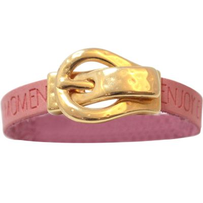 Gemshine - Damen - Armband - WISHES - Rosa - Pink - Gürtel - Schnalle - Magnetverschluss | 11612607drops/gem