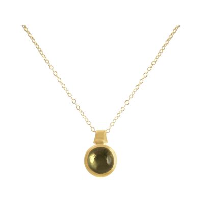 Gemshine - Damen - Halskette - 925 Silber - Vergoldet - Lemon Quarz - Gelb - 10mm | 11612626drops/gem