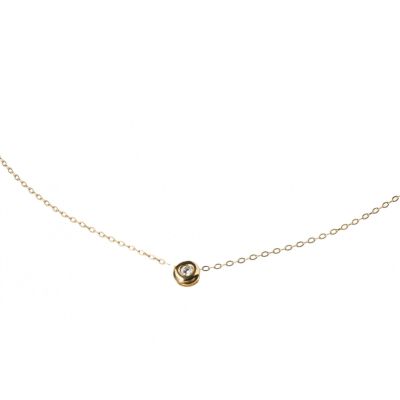 Gemshine - Damen - Halskette - Anhänger - 0,03 Karat Diamant - 925er Sterling Silber vergoldet - 42 cm | 11612628drops/gem