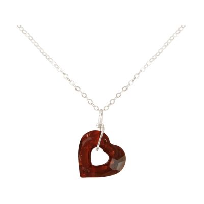 Gemshine - Damen - Halskette - Anhänger - 925 Silber - Herz - Open Heart - Rot - MADE WITH SWAROVSKI ELEMENTS® | 11531371drops/gem