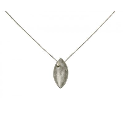 Gemshine - Damen - Halskette - Anhänger - 925 Silber - Marquise - Minimalistisch - Design - Perle - Weiß - 45  | 11531733drops/gem