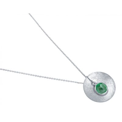 Gemshine - Damen - Halskette - Anhänger - 925 Silber - Schale - Geometrisch - Design - Smaragd - Grün - 45 cm | 11531752drops/gem