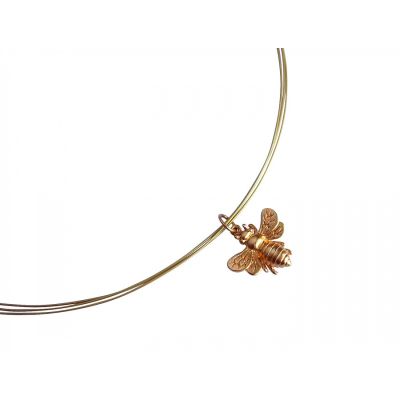 Gemshine - Damen - Halskette - Anhänger - 925 Silber - Vergoldet - BEE - Biene - 45 cm | 11612514drops/gem