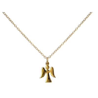 Gemshine - Damen - Halskette - Anhänger - Engel - Schutzengel - 925 Silber - Vergoldet - 1,3 cm | 11531315drops/gem