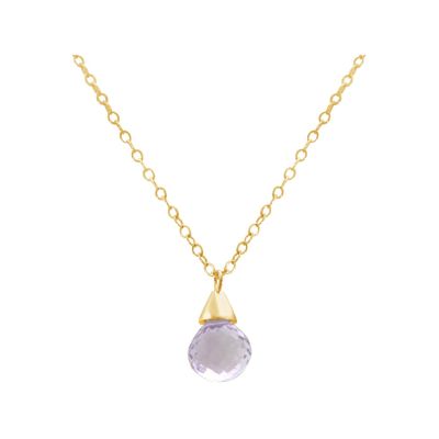 Gemshine - Damen - Halskette - Anhänger - Vergoldet - Amethyst - Tropfen - Lila - Lavendel - 45 cm | 11612743drops/gem