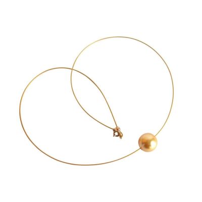 Gemshine - Damen - Halskette - Perle - *Gold* - Vergoldet - 45 cm | 11612755drops/gem