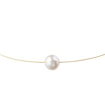 Gemshine - Damen - Halskette - Perle - Zuchtperle - Edel Weiß - Vergoldet - 45 cm | 11531808drops/gem