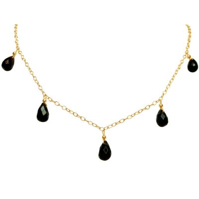Gemshine - Damen - Halskette - Vergoldet - Rauchquarz - Tropfen - Facettiert - Braun - 50 cm - Längenverstellb | 11612620drops/gem