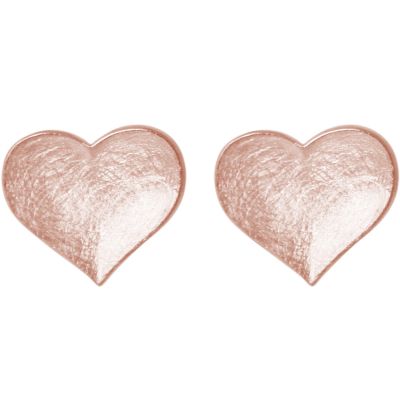 Gemshine - Damen - Herz - Ohrringe - 925 Silber - Rose Vergoldet - Ohrstecker - 1,3 cm | 11531641drops/gem