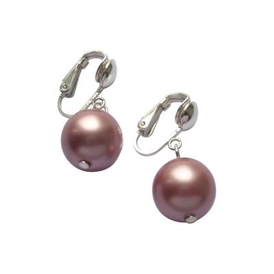 Gemshine - Damen - Ohrclips - Perlen - Tahiti - Rose - 925 Silber - 12 mm | 11612775drops/gem