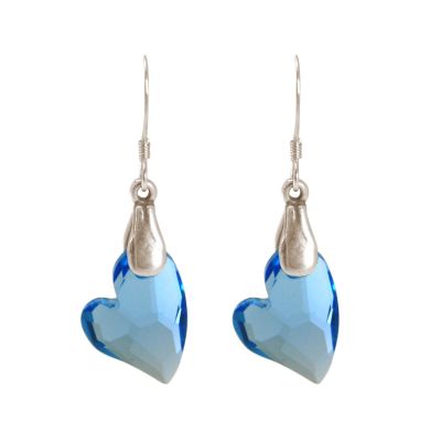 Gemshine - Damen - Ohrringe - 925 Silber - Herz - Blau - MADE WITH SWAROVSKI ELEMENTS® - 3,5 cm | 11531370drops/gem