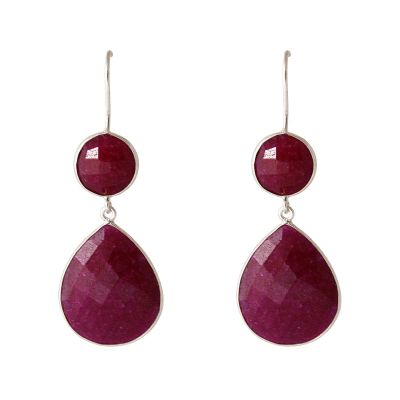 Gemshine - Damen - Ohrringe - 925 Silber - Rubin - Rot - CANDY - Tropfen - 6 cm | 11612784drops/gem