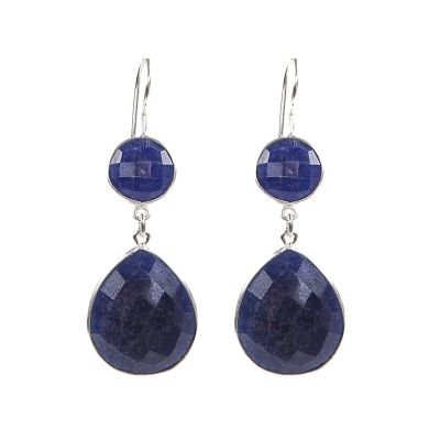 Gemshine - Damen - Ohrringe - 925 Silber - Saphir - Midnight Blau - CANDY - Tropfen - 6 cm | 11612788drops/gem