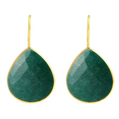 Gemshine - Damen - Ohrringe - 925 Silber - Vergoldet - Smaragd - Grün - CANDY - Tropfen - 3,5 cm | 11612808drops/gem