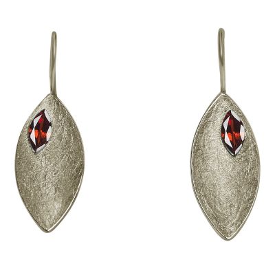 Gemshine - Damen - Ohrringe - Ohrhänger - 925 Silber - Marquise - Minimalistisch - Design - Granat - Rot - 3,5 | 11531731drops/gem