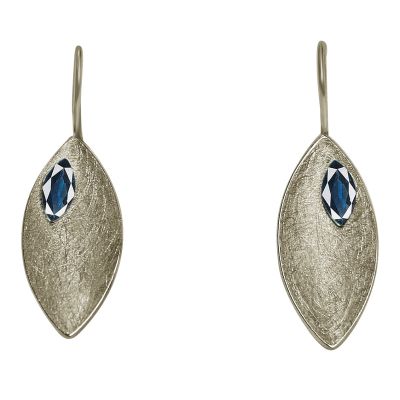Gemshine - Damen - Ohrringe - Ohrhänger - 925 Silber - Marquise - Minimalistisch - Design - Iolith - Blau - 3, | 11531730drops/gem
