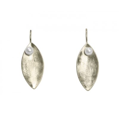 Gemshine - Damen - Ohrringe - Ohrhänger - 925 Silber - Marquise - Minimalistisch - Design - Perle - Weiß - 3,5 | 11531729drops/gem