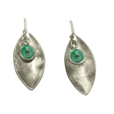 Gemshine - Damen - Ohrringe - Ohrhänger - 925 Silber - Marquise - Minimalistisch - Design - Smaragd - Grün - 3 | 11531743drops/gem