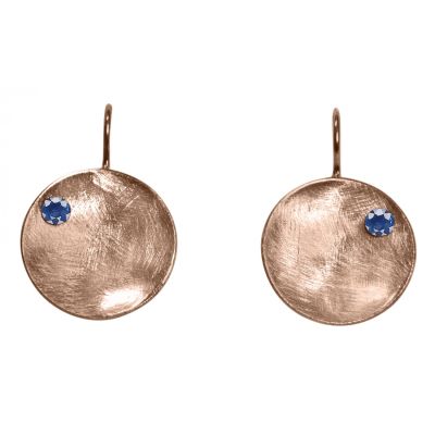 Gemshine - Damen - Ohrringe - Ohrhänger - 925 Silber - Rose Vergoldet - Schale - Geometrisch - Design - Iolith | 11531778drops/gem