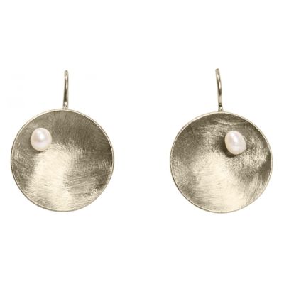 Gemshine - Damen - Ohrringe - Ohrhänger - 925 Silber - Schale - Geometrisch - Design - Perle - Weiß - 3 cm | 11531737drops/gem