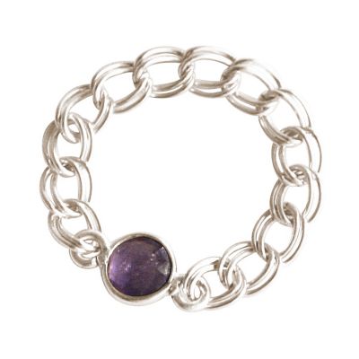 Gemshine - Damen - Ring - 925 Silber - Amethyst - Violett - Beweglich - Geschmeidig | 11531281drops/gem