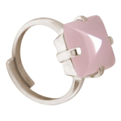 Gemshine - Damen - Ring - 925 Silber - Chalcedon - Rosa - 12mm - Größenverstellbar | 11612870drops/gem