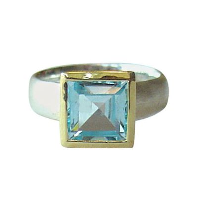 Gemshine - Damen - Ring - Silber 925 - Vergoldet - Topas - Blau, Ringgröße:53 (16.9) | 11612883drops/gem