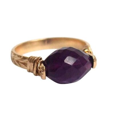 Gemshine - Damen - Ring - Spannring - Vergoldet - Amethyst - Violett, Ringgröße:54 (17.2) | 11531903drops/gem