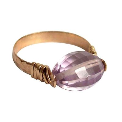 Gemshine - Damen - Ring - Spannring - Vergoldet - Rosenquarz - Rosa, Ringgröße:54 (17.2) | 11531921drops/gem