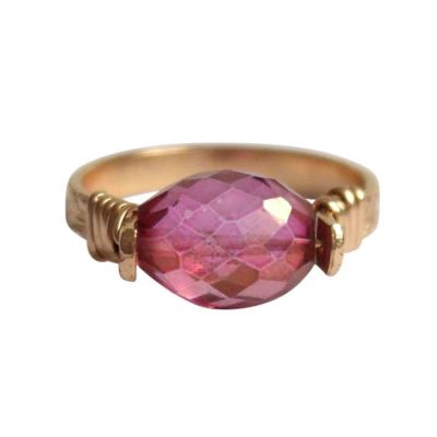 Gemshine - Damen - Ring - Spannring - Vergoldet - Turmalin - Rosa, Ringgröße:54 (17.2) | 11531909drops/gem